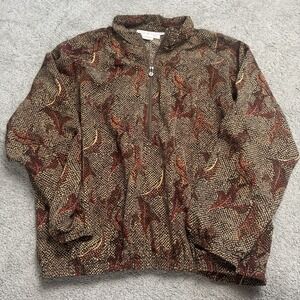 NEW Vintage Bette & Court Women's Large Half Zip Pullover 100% Polyester Tennis